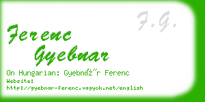 ferenc gyebnar business card